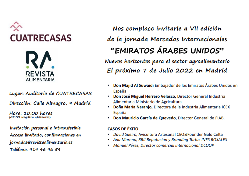 VII edición de la jornada Mercados Internacionales “EMIRATOS ÁRABES UNIDOS” (7 julio 2022)