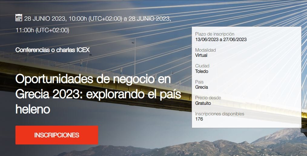 28 JUNIO 2023 Oportunidades de negocio en Grecia 2023