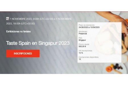 1 NOVIEMBRE 2023<br>Taste Spain en Singapur