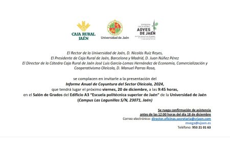 20 DICIEMBRE 2024<br>Informe Anual de Coyuntura del Sector Oleícola, 2024